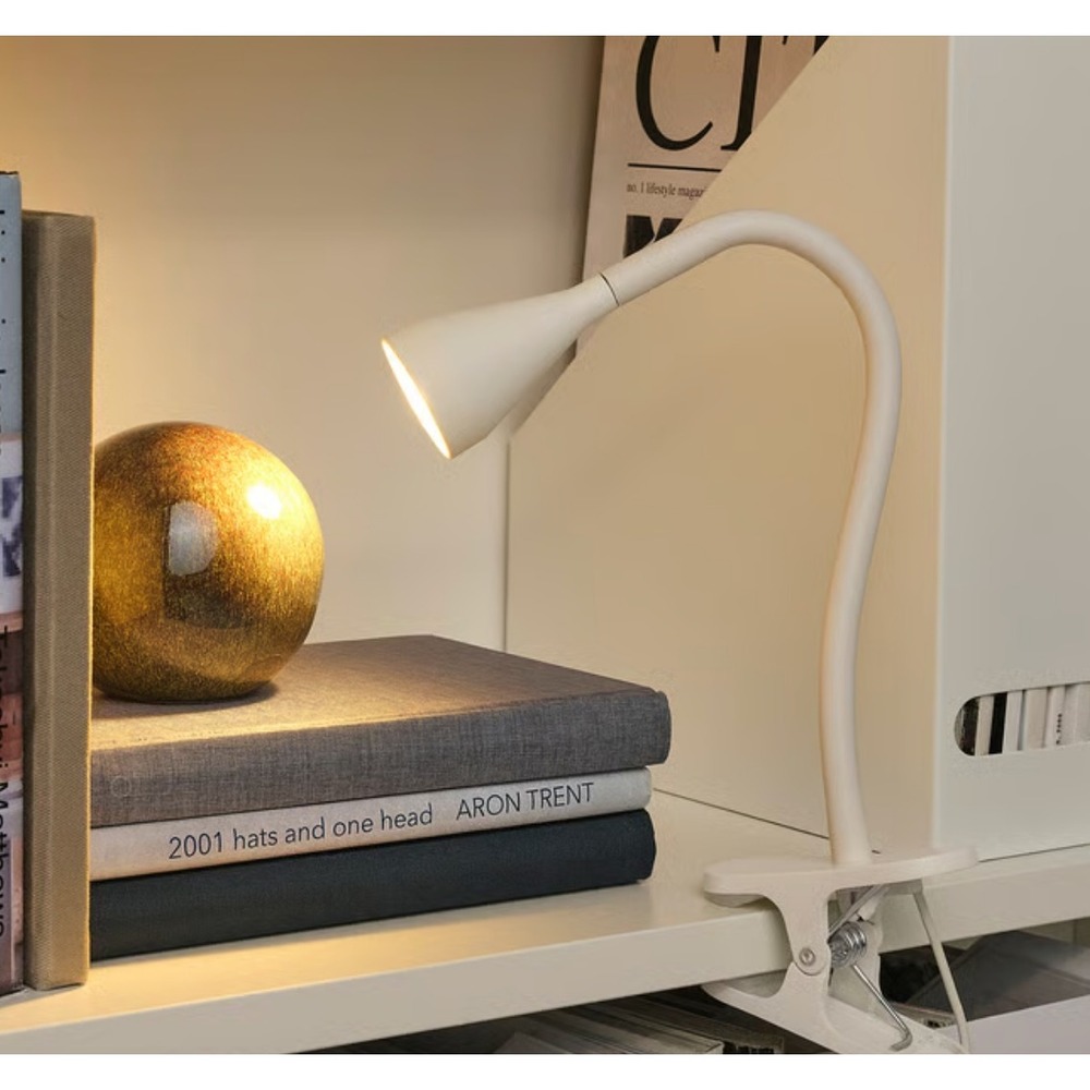 IKEA Navlinge LED Clamp Spotlight White Flexible Gooseneck Lamp K1901
